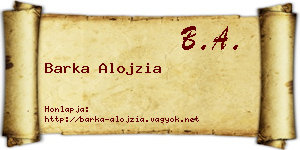 Barka Alojzia névjegykártya
